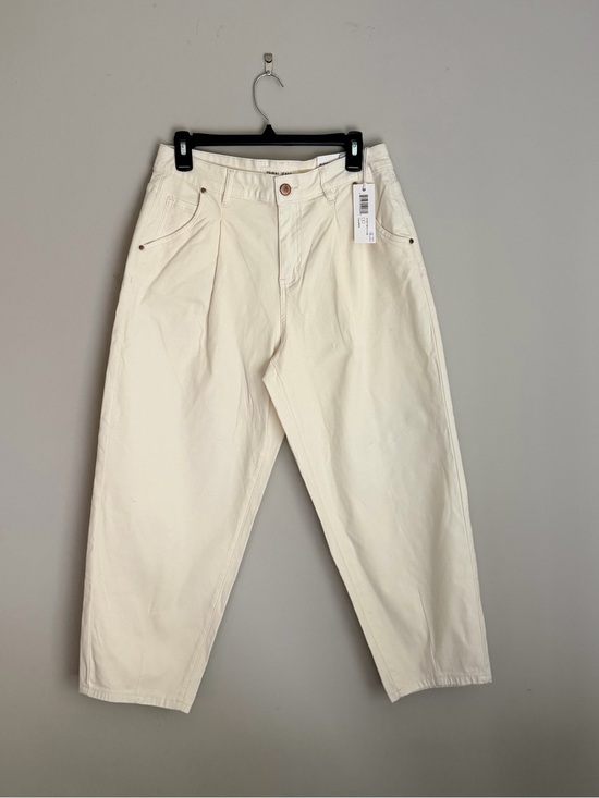 Tribal Pants - High-Waist Cream Cotton Pants size 8 NWT